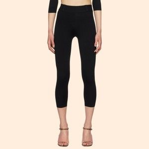 Miaou Frida Cropped Knit Black Leggings